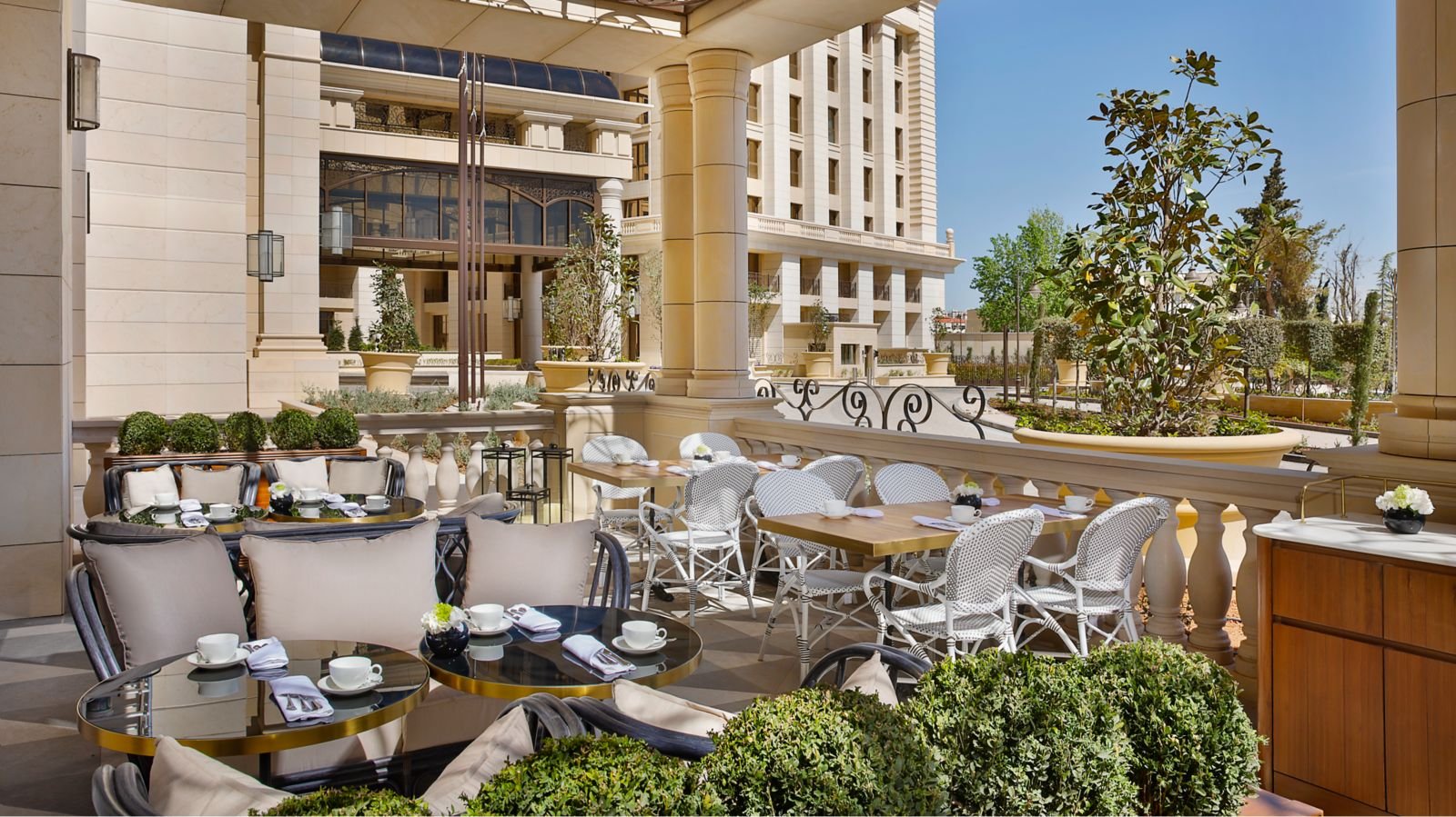 Ambros breakfast terrace at The Ritz-Carlton Amman