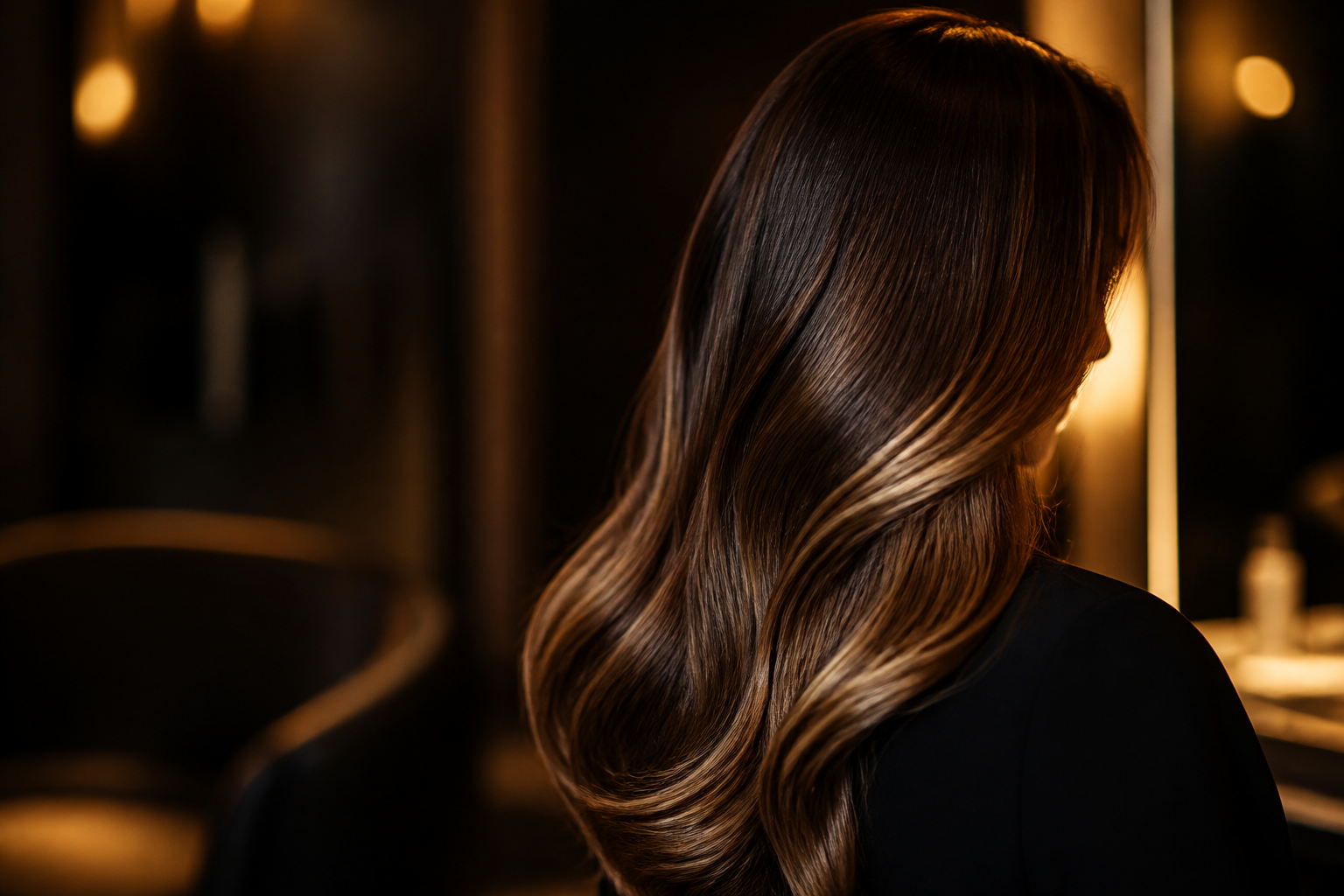 Editorial photograph of freshly styled hair, used as atmosphere for KKR Home Salon in Pasir Ris